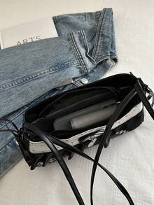 新款时尚女士腋下包，休闲法棍包 - 黑色 - 查看 7