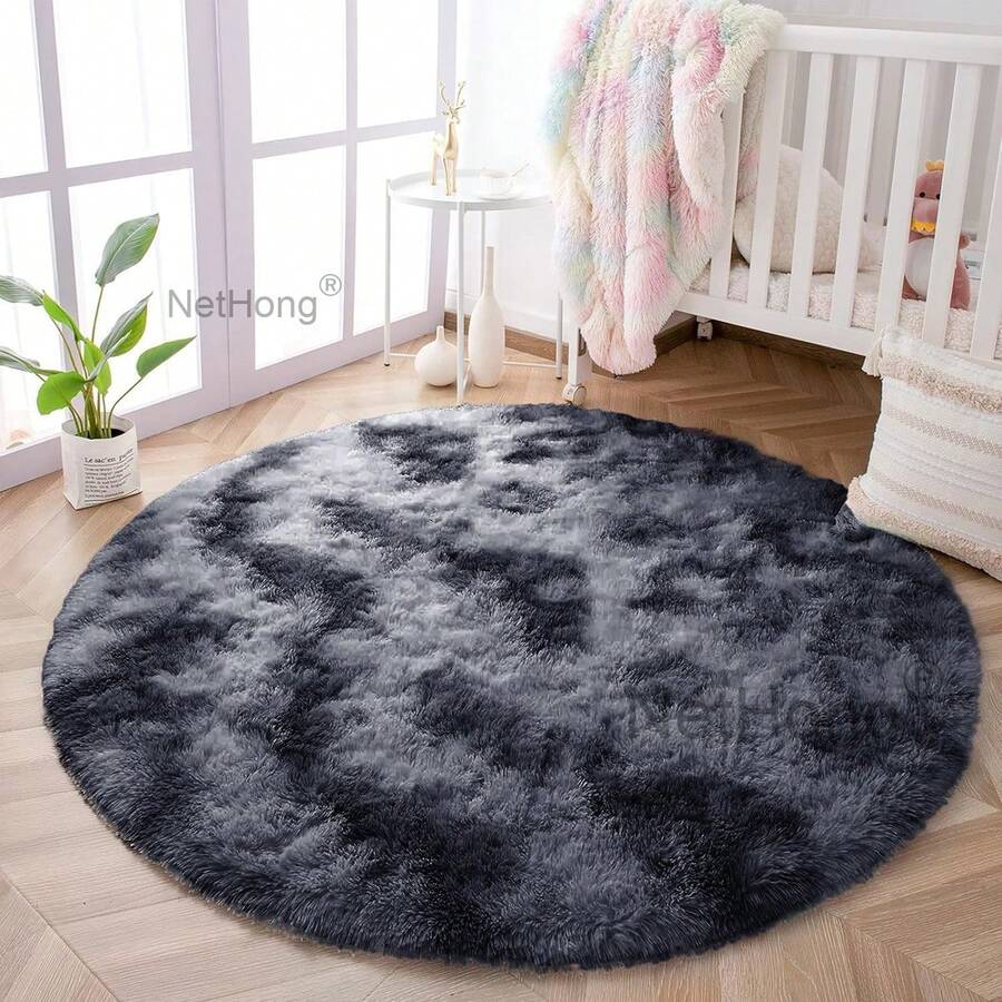 NetHong Circular Circle Round Mats Rugs Floor Carpets Small Extra Large Mats Modern Cheap Fashion Comfort Home Decor UK - Dark Grey - View 1
