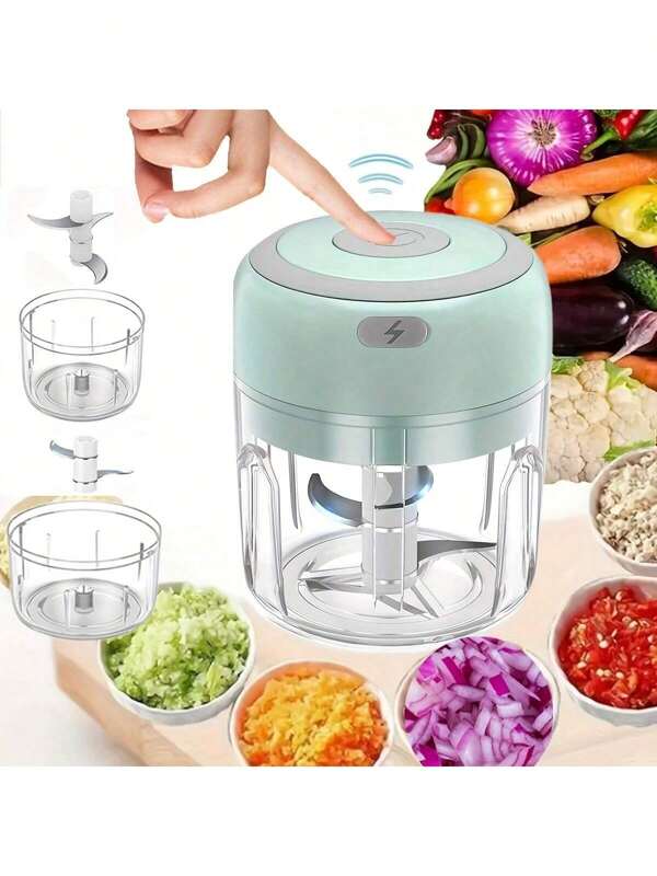 Multifunctional Electric Garlic Cutter | 8.45oz Portable Food Maker For Minced Garlic, Minced Meat And Peppers Small Vegetable Chopper For Home Use