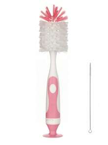 SAIDAH Juego de herramientas de limpieza 2 en 1 para biberones y tazas, con cepillo para tetinas, tipo soporte de succión para madre e hijo - Multicolor - Ver 11