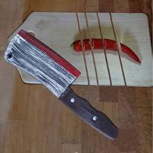 Cuchillo de cocina ensangrentado de Halloween - Herramienta de broma realista para decoración de fiestas y diversión de bromas - Multicolor - Ver 3