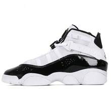 Giày bóng rổ cổ cao Air Jordan 6 Rings Six Crowns bằng da thoải mái, chống mài mòn, dành cho trẻ em trung bình và lớn - trắng - Xem 4
