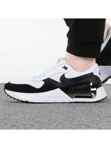 Nike Zapatillas de deporte Air Max System con amortiguación de aire, amortiguación de impactos, malla transpirable, deportivas informales. - Blanco y Negro - Ver 3