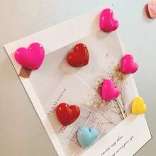 10 Colorful Heart-Shaped Refrigerator Magnets, Heart-Shaped Decorative Stickers, Suitable For Kitchens, Offices, Whiteboards, Cabinets And Dishwashers - Elegant Home Decoration And Ideal Mother's Day Gift, Party Small Gift (Random Colors)