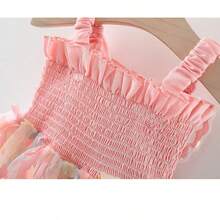 Angel Wing Princess Dress For Girls, Shiny Sequin Party, Summer Fairy Costume - Baby Pink - View 5
