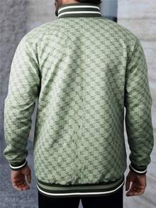 Chamarra Hombre Estilo Streetwear con Monograma, Cuello Deportivo, Forro Liso - verde menta - Ver 3