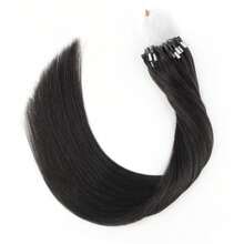 Micro Ring Hair Extensions Micro Loop Hair Extensions Remy Human Hair Natural Black To Ombre Highlighted Color Extensions Hair Micro Beads Pre Bonded Hair Extensions Straight 50g 50 Strands 14-24 Inch - 1 - View 8