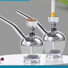 水烟壶、水烟管、烟草管、两用水烟杆 - 銀色 - 查看 5