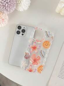 Ốp lưng điện thoại TPU mềm họa tiết hoa viền sóng thanh lịch chống rơi kèm phụ kiện vòng tay đính hạt thủ công, tương thích với iPhone 16/11/16pro/16plus/16promax/16e/15Promax/13/14/12/XS/XR/7G/8PXR /7/8, tương thích với iPhone 15 Promax, 13, 14, 12, X, 12/14 Ốp lưng TPU mềm sơn chống nước chống sốc chống trầy xước - Nhiều màu - Xem 6