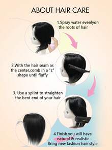 Human Hair Extensions, Upgraded Base, Seamless 360° Coverage, 3D Flowing Bangs Clip-In Hairpiece, Suitable For Women With Thinning Hair - S613 - View 10