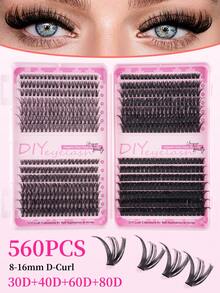560 件睫毛簇 30D/40D/60D/80D DIY 睫毛延长仿貂睫毛 - 优质 D 卷曲自然卷曲单根睫毛簇，用于 DIY 睫毛延长 - 可重复使用、轻巧且易于粘贴睫毛簇、睫毛簇、单根睫毛、睫毛、假睫毛 - D - 查看 11