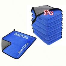 5/15/30 件柔软超细纤维汽车清洁布，25 * 25 厘米/9.84 * 9.84 英寸抛光细节抹布，适用于汽车、摩托车、玻璃、家用清洁毛巾 - 彩色 - 查看 10
