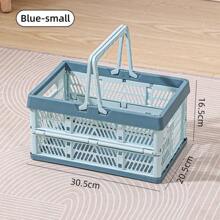 1 pieza Cesta de picnic plegable para exteriores, caja organizadora. Cesta plegable y apilable con contenedores de plástico para picnics. Gran capacidad como cesta de compras para supermercado, tienda minorista, camping.