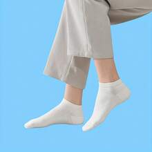 6 Pair Of Sneaker Socks Invisible Women's/Men's Feet Cotton Leisure - White - View 7