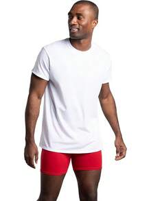 Men's Crew Tee Undershirts, Wicking,, Big & Tall Available - 白色 - 8 件裝 - 查看 5