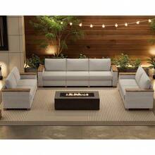 Outdoor Patio Furniture Set – Rattan Wicker Sectional Sofa With Washable Cushions For Lawn, Backyard & Garden, Beige - 88"+63"x2 - View 2