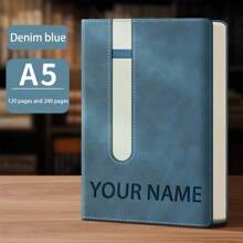 Personalized A5 Notebook With Elastic Pen Holder - Custom Name & Phone Number, Soft PU Leather Journal - Perfect For Meeting Notes & Journals, Ideal Gift For Birthdays, Christmas, Valentine's Day, Journaling | Stylish Elastic Closure | Durable Journal, Notebooks And Journals,For School Supplies,Back To School