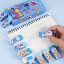 Caja de 10 gomas de borrar con diseño del personaje Stitch de Disney, portátiles, inodoras, duraderas y fáciles de limpiar, útiles escolares | Gomas de borrar de goma natural | Herramienta de limpieza eficiente