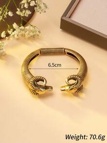 1 件复古公羊头镀金手链和 1 对公羊头个性耳环，独特的公羊头首饰套装，适合送给她、圣诞节、生日的礼物