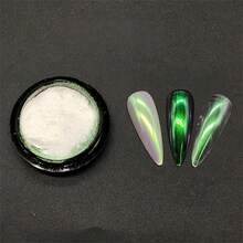 1 套 6 件 Aurora Magic Mirror 渐变闪光指甲镀铬粉，家庭美甲沙龙，摩擦抛光指甲油凝胶美甲装饰工艺礼物，Y2K