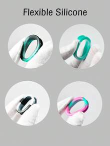 4pairs Uneven Colored Marble Pearlized Flesh Thick Silicone Ear Tunnel Earrings Expander Round Double Flared Flesh Gauges Plug Piercing 8mm-38mm - Color Mixing - View 6