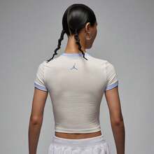 Nike 女款 AS W J SS SLIM CROP GFX TEE 84 短袖针织圆领 T 恤 THJ0197-133 - 白色 - 查看 2