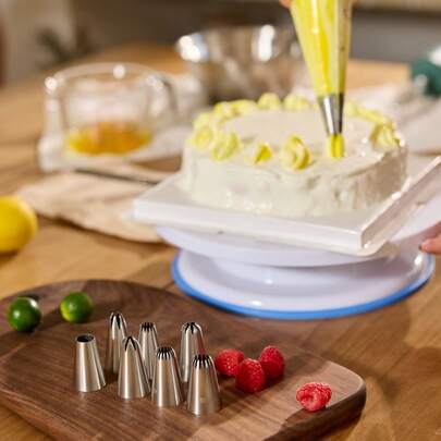 Cirelle 8pcs Piping Nozzle Set, 6-Tooth, 8-Tooth, 15-Tooth Medium Sizes Stainless Steel Baking Cookie Cake Decorating Cream Icing Nozzle Mouths, Mother's Day Gift Back To School, New Year, Christmas Party, Rama Kitchen Essentials, Baking Use, Family Dining, Afternoon Tea Use