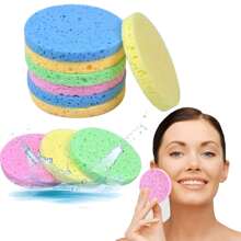 10 piezas de esponjas naturales de fibra vegetal, almohadillas reutilizables redondas para lavado facial, salón de belleza SPA masaje, herramienta de limpieza para eliminación de maquillaje, 5 colores mezclados, excelente regalo de verano