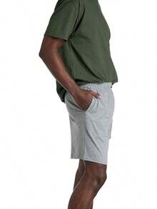 Men's  Cotton Shorts With Pockets (S-4XL) - 2 件裝 - 灰色混色 - 查看 3