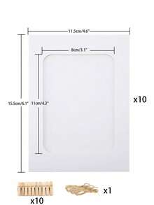 21 pièces (set) Cadres photo en papier, guirlande de pinces de cadre photo en papier vif - cadres photo en papier kraft à suspendre pour afficher des photos de 10 x 15 cm, présentoirs photo en carton DIY avec pinces et ficelles, décorations DIY faciles pour anniversaire, mariage, anniversaire, baby shower - joli bannière d'anniversaire, cadeau fête des mères, faveurs de fête, baby shower