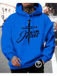Unisex Sweatshirt Cold Weather Blouse Men's And Women's Sweatshirt With Hood And Pocket Casual Fashion Streetwear Flannel - Xanh đậm - Xem 3