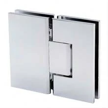 110x100cm Corner Frameless Shower Screen With Chrome Brackets, Brass Hinges & Square Knob Handle - Stylish Modern Bathroom Accessory