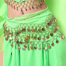 1 pièce Chaîne de taille en pièce de monnaie dorée, chaîne de taille pour débutants en danse du ventre, foulard de hanche brillant et sexy pour la pratique de la danse, convient pour la danse jazz, la danse de rue, le port quotidien, la scène de boîte de nuit, le style de rue, le costume de fête d'été, l'école en automne, l'automne, Halloween - Multicolore - Voir 10