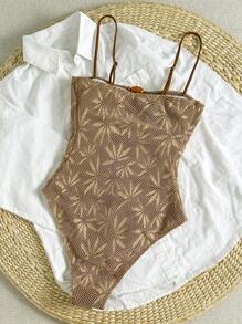 Bikinx 女士夏季波西米亚风度假露背吊带连体泳衣