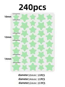 40pcs 240pcs Face Pimple Patches Covering Colored Stickers Hydrogel Patches Photo Essentials Star Shaped Decor Stickers For Concealing Blemishes And Imperfections Easy Peel Off Suitable For Various Parties And Fun Events Star Shaped Decor Stickers Holiday Party Gift Idea Cute Star Shaped Colorful DIY Stickers , Back To School Gifts - Multicolor - View 12