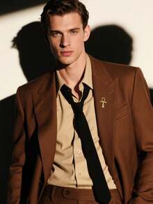 1 件复古 Ankh 十字胸针，不锈钢翻领别针西装配饰，多功能时尚办公室配饰衬衫夹克珠宝圣诞节万圣节 - 十字架胸針 - 查看 2