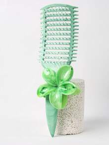 2件套美发造型梳套装：花朵造型发夹、弧形透气梳（加速干发）、男女通用扁平梳（干湿两用，适合卷发和浓密直发）、大理石纹花朵发夹，返校、旅行和度假必备，女士发饰