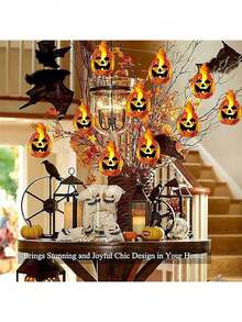 1 件 1.5/3/6 米 10/20/40LED 万圣节树脂南瓜灯串，由干电池供电（不含电池），采用恐怖树脂南瓜设计，用于庭院、门廊、露营派对装饰、万圣节树和窗户装饰、万圣节装饰、节日灯饰、怪诞氛围、电池供电灯万圣节装饰灯家居装饰派对装饰万圣节装饰房间装饰万圣节花园装饰礼物仙女