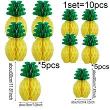 5 piezas Decoraciones de bola de panal de piña, adornos colgantes, guirnalda de papel de piña para fiesta tropical hawaiana, regalos, centros de mesa, picnic al aire libre, campamento, fiesta con tema de frutas, baby shower, revelación de género, linternas de papel - Multicolor - Ver 7