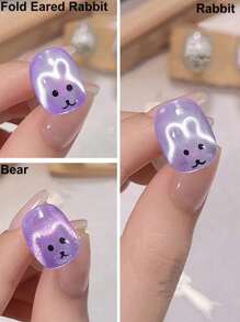 4pcs/Set Cute Cat'S Eye Nail Art Shaping Tools, Rabbit Shape Cat Eye Magnet Set-Can Make Cute Shapes Such As Rabbits And Pandas For Gel Polish No Scent Magnet Stick For Cat Eye Polish Effects Nail Art Tools And Accessories, Suitable For Pet Lovers And Creative Nail Designs, Cute Nail Art Supplies, Lively Designs, User-Friendly Functions Friend Gifts, Female Gifts, School, Nail Art Cat Eye Magnets