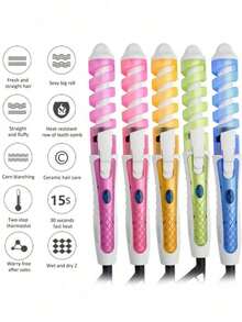 Rizador De Pelo Profesional, Rizador De Pelo En Espiral Mágico, Varita De Calentamiento Rápido, Herramienta Eléctrica De Estilismo Profesional - Tipo de Enchufe A USA (110-127V) - Ver 1