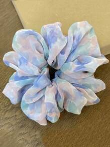 1pc Tie-Dye Fluffy Hair Scrunchies, Elegant Hair Scrunchies For Ponytail Hairstyle And Daily Gathering, Hair Ties, Scrunchy Hair Ties, Hair Bobbles