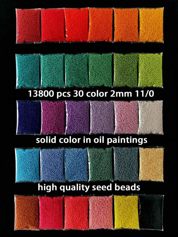13.800 peças Conjunto de Miçangas de Vidro para Confecção de Joias, 30 Cores, Miçangas Opacas de Alta Qualidade Semelhante a Pintura a Óleo, 2mm 11/0, 5g/Pacote, Total de 150g/5,29oz, Miçangas Minúsculas para DIY de Pulseira, Colar, Brincos, Anéis, Presente para Mãe, Amigos
