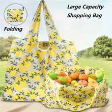 1 pezzo Borsa della spesa pieghevole, portatile, alla moda, impermeabile, di grande capacità, adatta per la spesa al supermercato, i viaggi, la conservazione di verdure/frutta/mobili/giocattoli