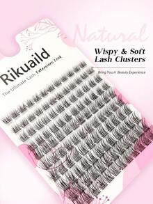 Rikuaild 120 chiếc mi cong nhẹ D, cụm mi mềm mại, cụm mi tự nhiên, mi nối, mi đơn, mi quạt đơn, mi nối tự làm, cụm mi, cụm mi, mi đơn, lông mi, lông mi giả - D - Xem 3