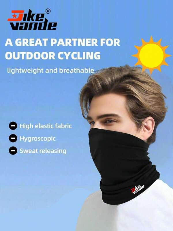 2 piezas/1 pieza Máscara facial negra para motocicleta unisex, pasamontañas para exteriores, pesca, protección solar, transpirable, para esquiar