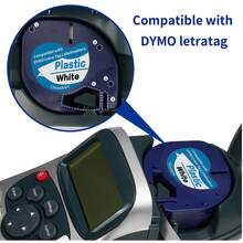 8 Rolls DYMO Label Maker Replacement Label Tape, Model 91331, Black On White Plastic Label Tape, 12mm X 4m (1/2" X 13'), Black On White, Compatible With Dymo LetraTag 200B, LT100H, LT100T, School Supplies, Back To School Season - Black On White - View 4