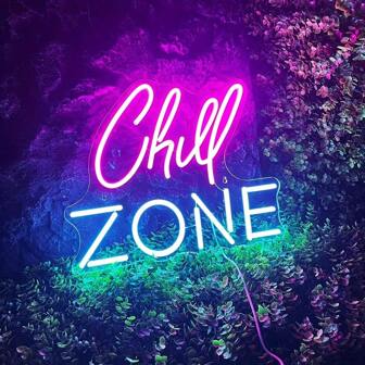 GOZYE Chill Zone LED Neon Sign - USB Powered Wall Decor Light For Bedroom, Living Room, And Party - Household LED Lights Without Battery, Operating Voltage ≤36V