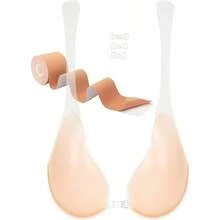 Invisible Lift Bra Sticky Strapless Backless Strapless Bra Push Up Sticky Adhesive Breast Lift Silicone Bras - C - 查看 1