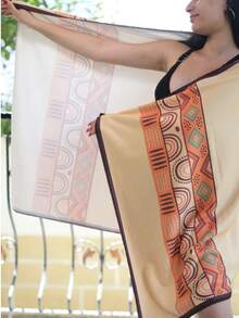 Microfiber Beach Towel – 75x150 Cm – Lightweight, Absorbent & Quick-Drying Summer Towel – Made In Turkey - Camel - View 3